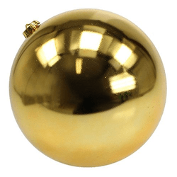Bola De Natal Dourado Brilhante 15cm Grande Decora... - BARBIZAN DECORE