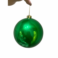 Bola De Natal Verde Perolada 15cm Grande Decoração... - BARBIZAN DECORE