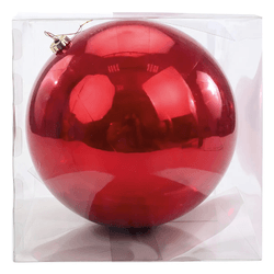 Bola De Natal Vermelho 20cm Grandona Decoração Árv... - BARBIZAN DECORE
