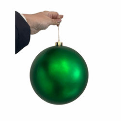 Bola De Natal Verde Fosca 20cm Grande Decoração Ár... - BARBIZAN DECORE