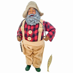 Papai Noel Resina Pescador Xadrez Peixe 27cm - 438... - BARBIZAN DECORE
