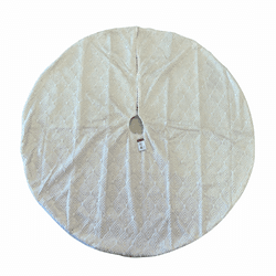 Saia De Árvore Natal Branco E Dourado Pelinho Luxo... - BARBIZAN DECORE