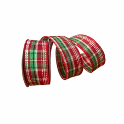 Fita De Natal Aramada 3,8cm Xadrez 9,14mts - 38417 - BARBIZAN DECORE
