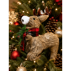 Rena Natalina Decorativa Em Pe Com Cachecol 29cm T... - BARBIZAN DECORE