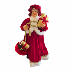 Mamãe Noel Vermelha Em Pé 60cm Enfeite Luxo Decora... - BARBIZAN DECORE