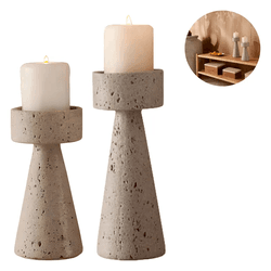 Conj 2 Castiçal Decorativo Porta Velas Pedestal Re... - BARBIZAN DECORE