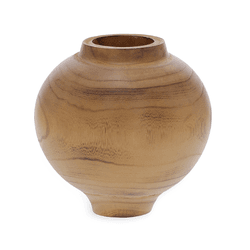 Vaso Em Madeira Natural G Mart Marrom - 44123 - BARBIZAN DECORE