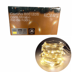 Cortina Fio De Fada 800 Led 3x1m Strobo Florarte B... - BARBIZAN DECORE