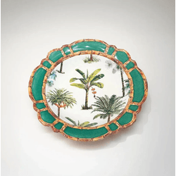Saladeira Melamina Borda Desenho Bambu 38cm Entrec... - BARBIZAN DECORE