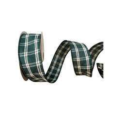 Fita Natal Aramada Verde Escuro 3,8cm Xadrez 9,14m... - BARBIZAN DECORE