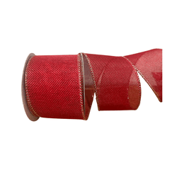 Fita Decorativa 6,3cm Vermelha Detalhes Dourado 9,... - BARBIZAN DECORE