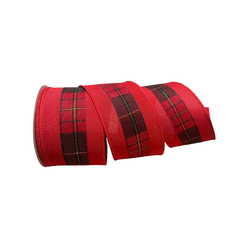 Fita Aramada Natal Linho 6,3cm Vermelho Costura Xa... - BARBIZAN DECORE