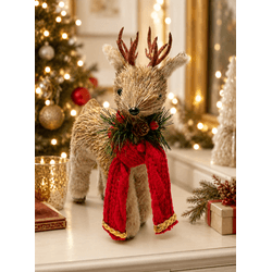 Rena Natalina Decorativa Em Pe Com Cachecol 28cm T... - BARBIZAN DECORE