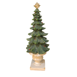 Árvore Decor Resina Verde Berry Vermelho Estrela L... - BARBIZAN DECORE