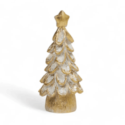 Árvore Resina Dourado E Branco Estrela Natal 26cm ... - BARBIZAN DECORE