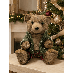 Enfeite Decoração De Natal Urso Palha 30cm Tok Da ... - BARBIZAN DECORE
