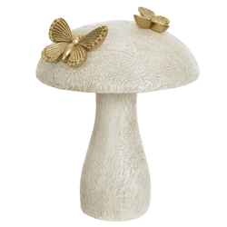 Escultura Decorativa Poliresina Cogumelo Off White... - BARBIZAN DECORE