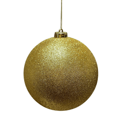 Bola De Natal Grande Brilho Dourado 1 Unidade 15cm... - BARBIZAN DECORE
