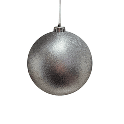 Bola De Natal Grande Brilho Prata 1 Unidade 15cm P... - BARBIZAN DECORE