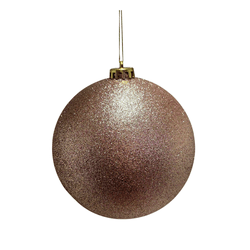 Bola De Natal Grande Brilho Nude 1 Unidade 15cm Ro... - BARBIZAN DECORE