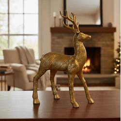 Rena Decorativa Em Pé Fosca Brilho Dourado 31cm - ... - BARBIZAN DECORE