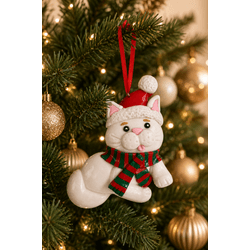 Enfeite Pendurar Gatinho Em Resina Decoração Natal... - BARBIZAN DECORE
