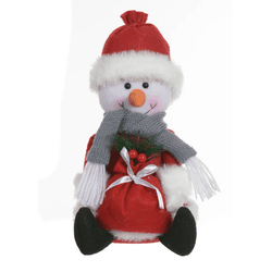 Boneco De Neve Sentado 20cm Saco Presente Decoraçã... - BARBIZAN DECORE