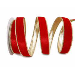 Fita Natalina 2,5cm Dupla Face Vermelho E Dourado ... - BARBIZAN DECORE