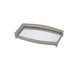 Bandeja Espelhada Metal Prateado 34cm Espressione ... - BARBIZAN DECORE