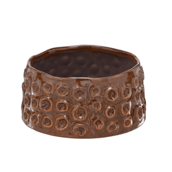 Cachepot Em Cerâmica Orgânico Marrom 20cm Espressi... - BARBIZAN DECORE