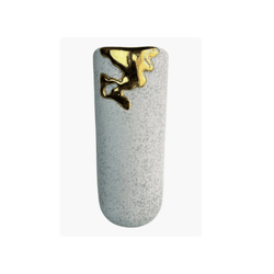 Vaso Cinza Com Dourado Melted Texturizado Em Cerâm... - BARBIZAN DECORE