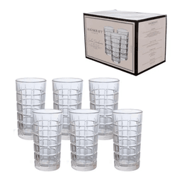 Jogo 6 Copos Long Drink Vidro 380ml Hauskraft Prem... - BARBIZAN DECORE