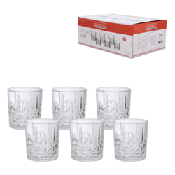 Jogo 6 Copos Baixo De Vidro Clarice Transparente 3... - BARBIZAN DECORE