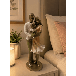 Escultura Estatua Família Casal Filho Bebe Decoraç... - BARBIZAN DECORE