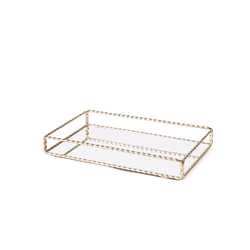Bandeja Decorativa Dourada De Metal Espelhada 28cm... - BARBIZAN DECORE