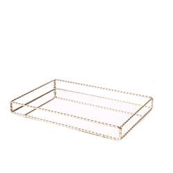 Bandeja Decorativa Dourada De Metal Espelhada 35cm... - BARBIZAN DECORE