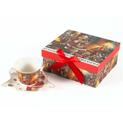 Conj. Xicara C/ Pires Em Porcelana Árvore De Natal... - BARBIZAN DECORE