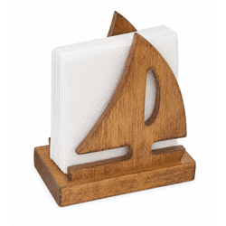 Porta Guardanapos Em Madeira Barco Veleiro 15 Cm -... - BARBIZAN DECORE