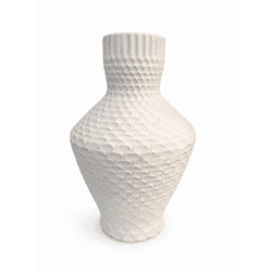 Vaso Decorativo Branco Com Textura Escama 25cm - 4... - BARBIZAN DECORE
