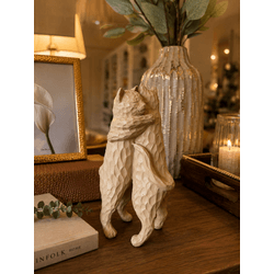 Escultura Decorativa Em Resina Gatos Abraço Bege 1... - BARBIZAN DECORE