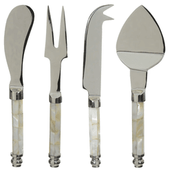Jogo De Facas Queijo Servir 4 Peças Aço Inox Madre... - BARBIZAN DECORE