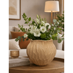 Vaso Decorativo Cerâmica Areia Textura Orgânico 20... - BARBIZAN DECORE