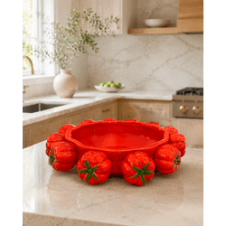 Vaso Centro De Mesa Tomates Em Cerâmica Decoração ... - BARBIZAN DECORE