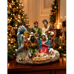 Enfeite Natalino Resina Natal Presépio Colorido - ... - BARBIZAN DECORE