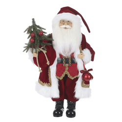 Enfeite Papai Noel Clássico Vermelho Dourado Luxo ... - BARBIZAN DECORE