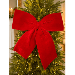 Laço Árvore Natal Veludo 240cm Vermelho Grande Laç... - BARBIZAN DECORE