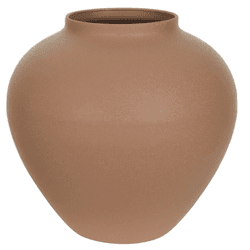 Vaso Decorativo Metal Texturizado 26,8cm Marrom - ... - BARBIZAN DECORE