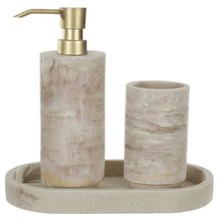 Kit para Banheiro Poliresina com 3 Peças Himalaia ... - BARBIZAN DECORE