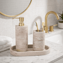 Kit para Banheiro Poliresina com 3 Peças Himalaia ... - BARBIZAN DECORE