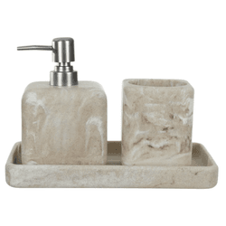 Kit para Banheiro Poliresina com 3 Peças Atacama B... - BARBIZAN DECORE